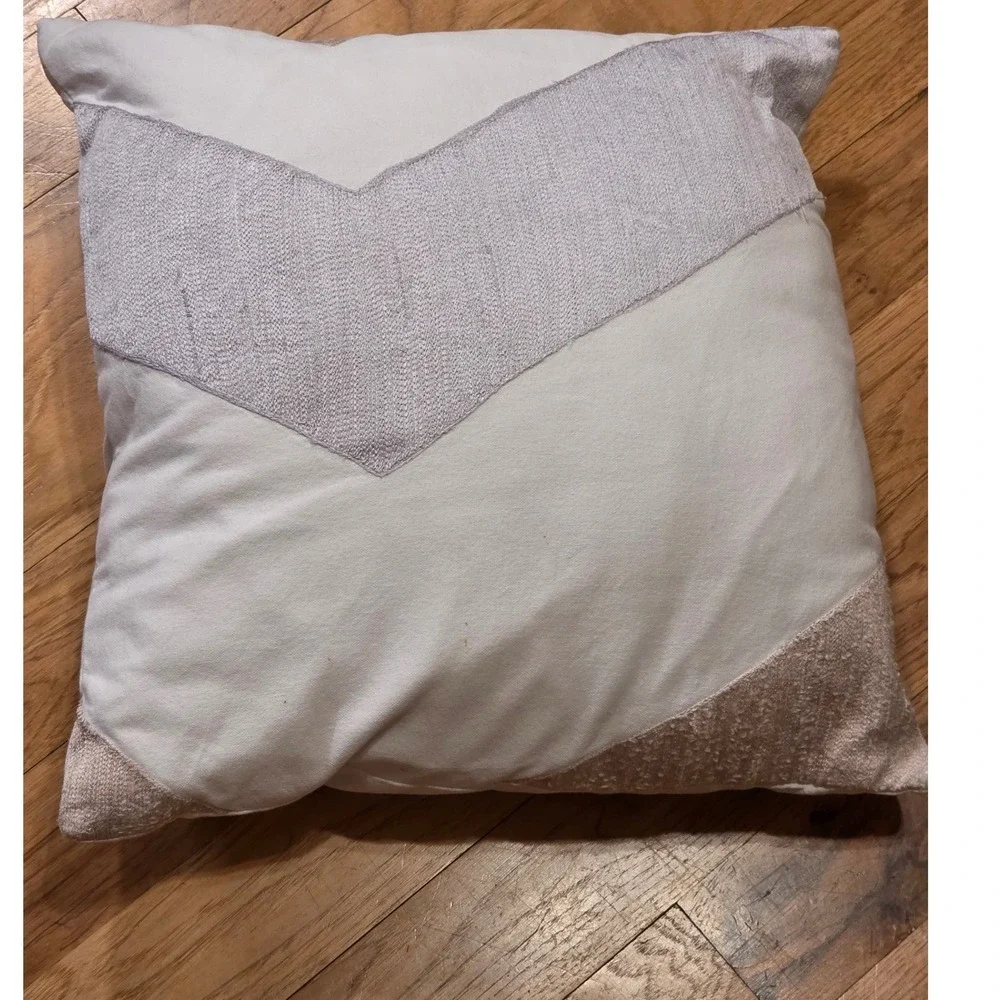 Westpoint Home Silver Chevron Textured Cotton Throw Pillow Cover Cream 16x16